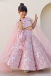 Buy_Janyas Closet_Pink Satin Sequins, Embroidery Sparkle Lehenga And Blouse Set _Online_at_Aza_Fashions