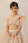 Buy_Janyas Closet_Gold Silk Sequins, Beads, Tassels Sparkle Lehenga And Blouse Set _Online_at_Aza_Fashions