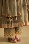 Buy_Almaari By Pooja Patel_Green Silk Gota Patti, Tassels Square Neck Embroidered Anarkali Set 