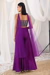 Shop_Meenagurnam_Purple Net Sequins, Stones Sweetheart Cutdana And Embellished Blouse Sharara Set _at_Aza_Fashions