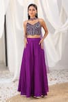 Buy_Meenagurnam_Purple Net Sequins, Stones Sweetheart Cutdana And Embellished Blouse Sharara Set _at_Aza_Fashions