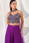 Shop_Meenagurnam_Purple Net Sequins, Stones Sweetheart Cutdana And Embellished Blouse Sharara Set _Online_at_Aza_Fashions