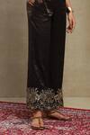 Buy_Dohr India_Black Chanderi Embroidery, Sequins Collared Dori Shirt And Trouser Set _Online