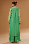 Shop I Am Design Green Silk Embroidery, Mirrors, Sequins Open Flower Print Jacket Palazzo Set at Aza Fashions Shop_I Am Design_Green Silk Embroidery, Mirrors, Sequins Open Flower Print Jacket Palazzo Set _at_Aza_Fashions