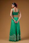 Buy_I Am Design_Green Silk Embroidery, Sequins Open , Square Floral Palazzo And Cape Set _Online_at_Aza_Fashions