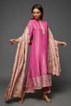 Buy I Am Design Pink Silk Embroidery, Mirrors, Sequins Round Neck Stripe Kurta Set at Aza Fashions Buy_I Am Design_Pink Silk Embroidery, Mirrors, Sequins Round Neck Stripe Kurta Set _at_Aza_Fashions
