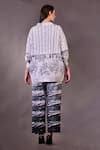 Shop_Rahul Singh_Ivory Cotton Collared, V-neck Block Print Shirt And Pant Set _at_Aza_Fashions