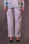 Shop_Rahul Singh_Ivory Silk Organza, Cotton High Neck Printed Top And Trouser Set _Online_at_Aza_Fashions