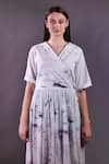 Buy_Rahul Singh_Ivory Cotton V-neck Printed Wrap Midi Dress _Online_at_Aza_Fashions