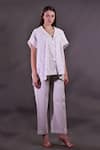 Buy_Rahul Singh_Ivory Cotton Embroidery Collared Schiffli Shirt And Trousers Set _at_Aza_Fashions