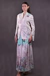 Buy_Rahul Singh_Ivory Silk, Cotton Embroidery Open Neck Printed Jacket And Skirt Set _at_Aza_Fashions