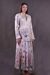 Shop Rahul Singh Ivory Silk, Cotton Embroidery V-neck Printed Jacket Skirt Set at Aza Fashions Shop_Rahul Singh_Ivory Silk, Cotton Embroidery V-neck Printed Jacket Skirt Set _at_Aza_Fashions