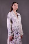 Buy Rahul Singh Ivory Silk, Cotton Embroidery V-neck Printed Jacket Skirt Set Online at Aza Fashions Buy_Rahul Singh_Ivory Silk, Cotton Embroidery V-neck Printed Jacket Skirt Set _Online_at_Aza_Fashions