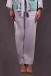 Rahul Singh_Ivory Cotton Open Neck Printed Shacket And Trouser Set _Online_at_Aza_Fashions