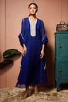 Buy Neha Mehra Blue Georgette Embroidery, Sequins V-neck Bandhani Hand Kaftan And Skirt Set at Aza Fashions Buy_Neha Mehra_Blue Georgette Embroidery, Sequins V-neck Bandhani Hand Kaftan And Skirt Set _at_Aza_Fashions