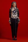 Buy_Aseem Kapoor_Black Cotton, Silk, Twill Beads, Embroidery, Tassels Collared Aara Jacket _at_Aza_Fashions