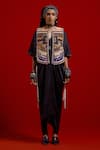 Aseem Kapoor_Cotton, Silk Beads, Embroidery, Tassels Open Neck Zuri Gilet _Online_at_Aza_Fashions