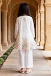 Shop_Fayon Kids_White Cotton Embroidery, Tassels Kurta And Churidar Set _at_Aza_Fashions