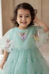 Fayon Kids_Blue Net Applique, Sequins, Glitter Fairy Tiered Gown _Online_at_Aza_Fashions