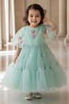 Buy_Fayon Kids_Blue Net Applique, Sequins, Glitter Fairy Tiered Gown _at_Aza_Fashions