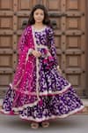 Buy Fayon Kids Purple Brocade, Net Embroidery, Sequins, Tassels Anarkali With Dupatta at Aza Fashions Buy_Fayon Kids_Purple Brocade, Net Embroidery, Sequins, Tassels Anarkali With Dupatta _at_Aza_Fashions