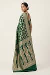 Shop_Naaritva India_Green Silk Zari, Embroidery Floral Banarasi Woven Saree With Running Blouse _at_Aza_Fashions