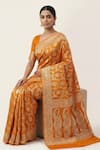 Buy_Naaritva India_Yellow Silk Zari, Embroidery Floral Butta Woven Saree With Running Blouse _Online_at_Aza_Fashions