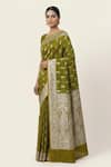 Naaritva India_Green Silk Zari, Embroidery Paisley Woven Saree With Running Blouse _Online_at_Aza_Fashions