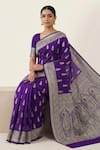 Buy_Naaritva India_Purple Zari Paisley Butta Woven Saree With Running Blouse _Online_at_Aza_Fashions