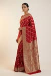 Shop_Naaritva India_Red Silk Zari, Embroidery Florette Woven Saree With Running Blouse _Online_at_Aza_Fashions