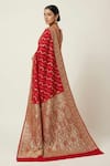 Shop_Naaritva India_Red Silk Zari, Embroidery Florette Woven Saree With Running Blouse _at_Aza_Fashions