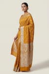 Buy_Naaritva India_Yellow Silk Zari Banarasi Woven Saree With Running Blouse _Online_at_Aza_Fashions