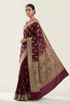 Naaritva India_Purple Silk Zari, Embroidery Flower Woven Saree With Running Blouse _Online_at_Aza_Fashions