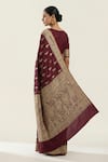 Shop_Naaritva India_Purple Silk Zari, Embroidery Flower Woven Saree With Running Blouse _at_Aza_Fashions