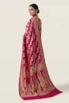 Shop_Naaritva India_Pink Silk Zari, Embroidery Florette Vine Saree With Running Blouse _at_Aza_Fashions