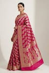 Shop_Naaritva India_Pink Silk Zari, Embroidery Florette Vine Saree With Running Blouse _Online_at_Aza_Fashions