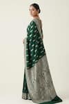 Shop_Naaritva India_Green Silk Zari Paisley Floral Woven Saree With Running Blouse _at_Aza_Fashions