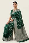 Shop_Naaritva India_Green Silk Zari Paisley Floral Woven Saree With Running Blouse _Online_at_Aza_Fashions
