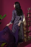 Shop_Komal Shah_Purple Chanderi, Shantoon, Organza Zari, Embroidery Butta Floral And Kurta Set _at_Aza_Fashions