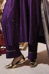 Shop_Komal Shah_Purple Chanderi, Shantoon, Tissue Asopalav Leaf Hand Kurta Pant Dupatta Set _Online_at_Aza_Fashions