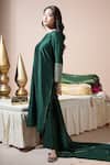 Komal Shah Emerald Green Chanderi, Statement Cuff Hand Embroidered Kurta Pant Dupatta Set Online at Aza Fashions Komal Shah_Emerald Green Chanderi, Statement Cuff Hand Embroidered Kurta Pant Dupatta Set _Online_at_Aza_Fashions