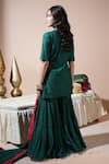 Shop_Komal Shah_Green Chanderi, Shantoon, Georgette Floral Jaal Hand Kurta Garara Set _at_Aza_Fashions