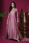 Buy Komal Shah Rose Gold Chanderi, Tissue, Silk Embroidery, Hand Kaftan Kurta Set With Lumpi at Aza Fashions Buy_Komal Shah_Rose Gold Chanderi, Tissue, Silk Embroidery, Hand Kaftan Kurta Set With Lumpi _at_Aza_Fashions