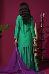 Shop_Komal Shah_Green Chanderi, Organza Embroidery, Zari, Gota Patti, Hand Kurta Palazzo Set _at_Aza_Fashions