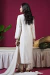 Shop_Komal Shah_Off White Chanderi, Shantoon, Georgette Embroidery, Zari Marori Kurta Pant Set _at_Aza_Fashions