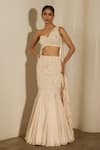 Buy_Shloka Khialani_Off White Georgette, Este Abstract Floral Embellished Blouse And Fishtail Skirt _at_Aza_Fashions
