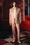 Buy_Papa Dont Preach_Pink Velvet, Satin, Regal Embellish Hand Embroidered Jacket Shirt And Pant _at_Aza_Fashions