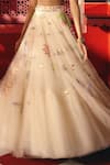 Papa Dont Preach_Ivory Tulle Sequins, Embroidery, Dancing With Moons Hand Lehenga And Blouse Set _Online_at_Aza_Fashions