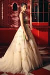 Buy_Papa Dont Preach_Ivory Tulle Sequins, Embroidery, Dancing With Moons Hand Lehenga And Blouse Set _Online_at_Aza_Fashions