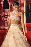Shop_Papa Dont Preach_Ivory Tulle Sequins, Embroidery, Dancing With Moons Hand Lehenga And Blouse Set _Online_at_Aza_Fashions